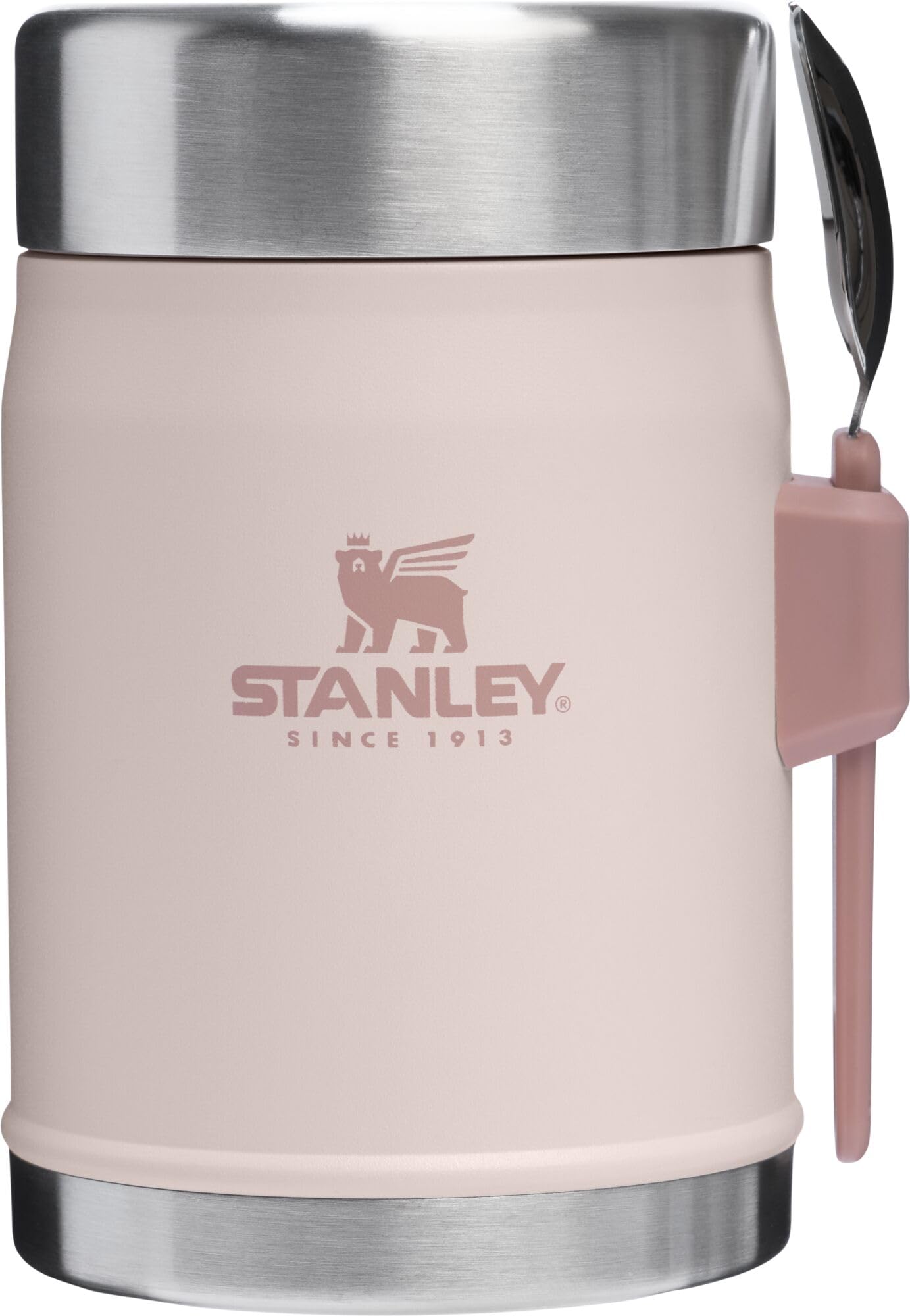 STANLEY Classic Food Jar and Spork | Vacuum Insulated Food Container | Wide Mouth Screw On Lid | Packable for Travel | Stainless Steel with Leakproof Lid | BPA-Free